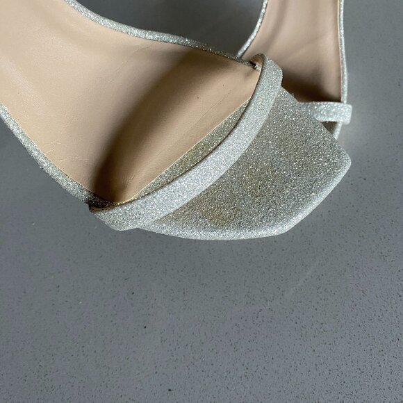 Stuart Weitzman - Nudistcurve Glitter Kitten Heel Sandal - Picture 6 of 11